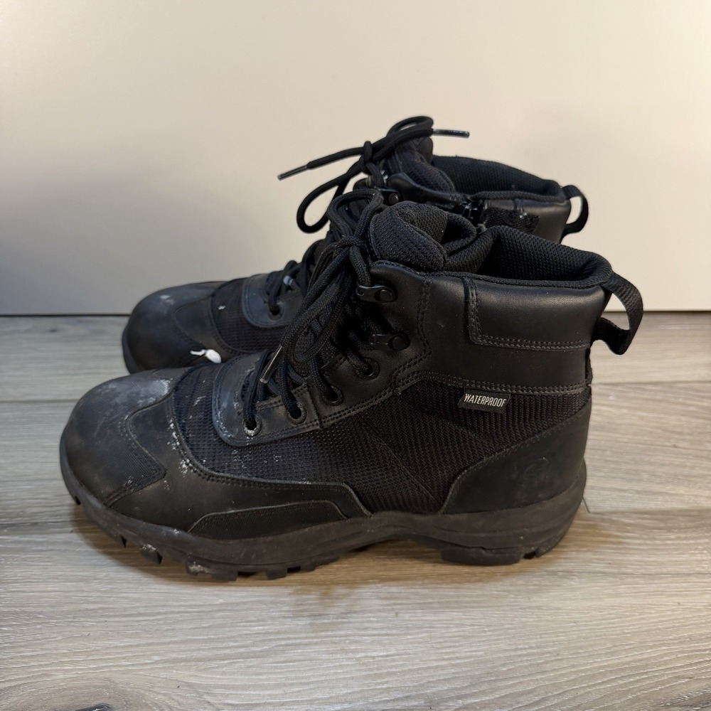 NWT Galls 6" Waterproof Composite Toe Wide Mens Black Side Zip Boots Size 10 W